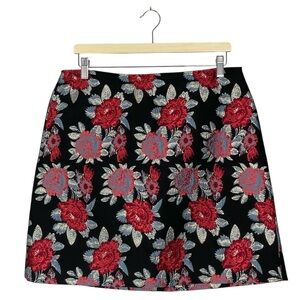 Simons Contemporaine Black Brocade Floral Skirt